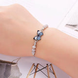12pcs Butterfly Charms Crystal Bead Bracelet Set for Women