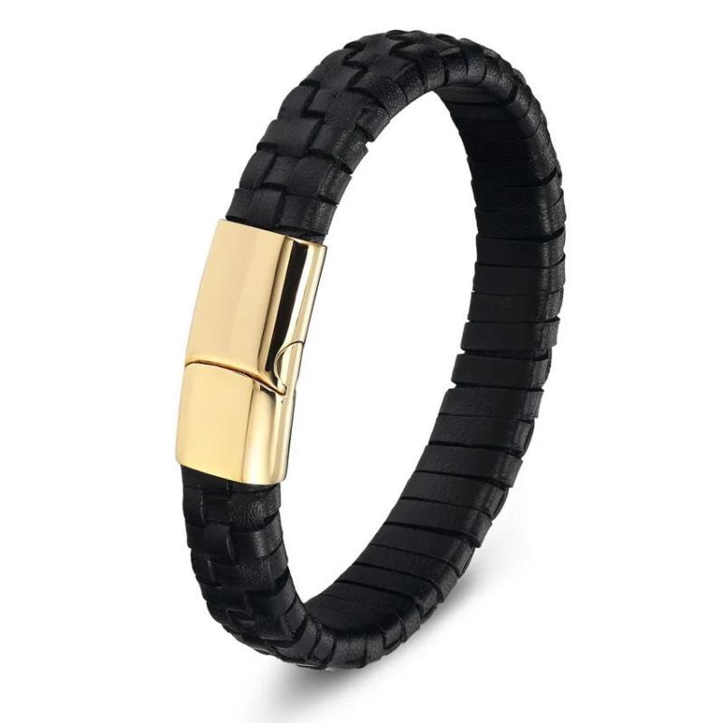 Stainless Steel Leather Charm Bracelet For Women