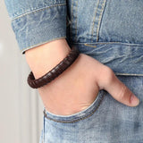Stainless Steel Leather Charm Bracelet For Women