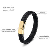 Stainless Steel Leather Charm Bracelet For Women