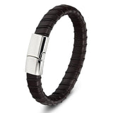 Stainless Steel Leather Charm Bracelet For Women