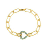 Multicolor CZ Crystal Heart Bracelet Zirconia Stone Screw Bracelet