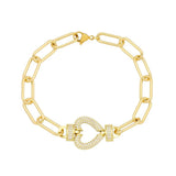 Multicolor CZ Crystal Heart Bracelet Zirconia Stone Screw Bracelet