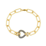 Multicolor CZ Crystal Heart Bracelet Zirconia Stone Screw Bracelet