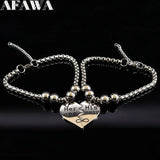 Stainless Steel Couple Bracelet Silver Chain B17982