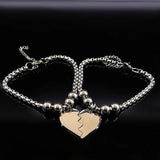 Stainless Steel Couple Bracelet Silver Chain B17982