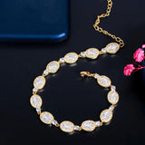 Cubic Zirconia Silver Charm Bracelet for Women CB275