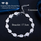 Cubic Zirconia Silver Charm Bracelet for Women CB275
