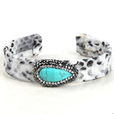Paved & Pearl Leather Cuff Bracelets for Women