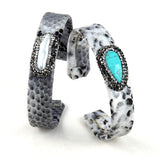 Paved & Pearl Leather Cuff Bracelets for Women