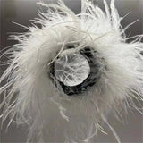 Ostrich Feather Snap Bracelet Cuff Wrist Sleeve Wrap