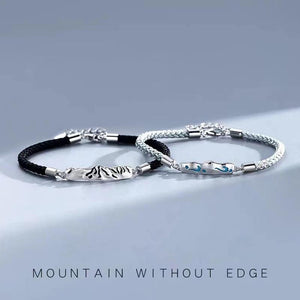 Silver Love Bracelet with Glue Mountain Water Design