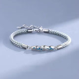 Silver Love Bracelet with Glue Mountain Water Design