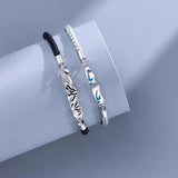 Silver Love Bracelet with Glue Mountain Water Design
