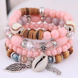 Boho Charm Bracelet Beaded Tree Strand Bracelet Multilayer Femme