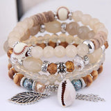 Boho Charm Bracelet Beaded Tree Strand Bracelet Multilayer Femme