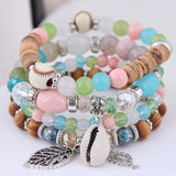 Boho Charm Bracelet Beaded Tree Strand Bracelet Multilayer Femme