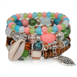Boho Charm Bracelet Beaded Tree Strand Bracelet Multilayer Femme