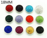 12pcs 18MM Rhinestone&Clay Birthstone Snap Buttons for Snap Bracelets