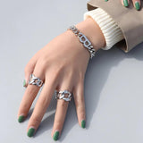 316L Stainless Steel Metal Bracelet Heavy Metal Chain B Letter