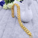 24k Plating Heart Charm Bracelet for Women - Love Lace Bangle