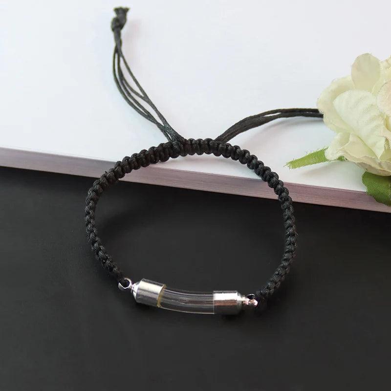 2PCS 6MM Curve Tube Screw Cap Cotton Bracelet Rice Vial Wishing Bracelet