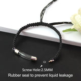 2PCS 6MM Curve Tube Screw Cap Cotton Bracelet Rice Vial Wishing Bracelet