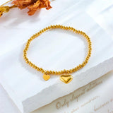 316L Stainless Steel Heart Beaded Bracelet For Women Girl