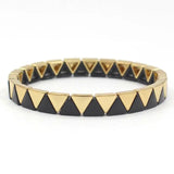RA Enamel Ladies Rainbow Bracelet Candy Geometric Triangle DIY Combination