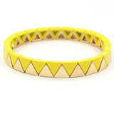 RA Enamel Ladies Rainbow Bracelet Candy Geometric Triangle DIY Combination