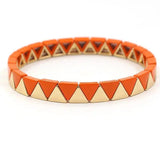 RA Enamel Ladies Rainbow Bracelet Candy Geometric Triangle DIY Combination