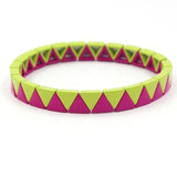 RA Enamel Ladies Rainbow Bracelet Candy Geometric Triangle DIY Combination