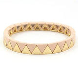 RA Enamel Ladies Rainbow Bracelet Candy Geometric Triangle DIY Combination