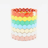 Rainbow Enamel Tile Beaded Bracelet DIY Charm Jewelry