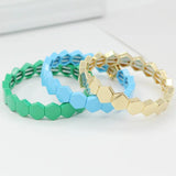 Rainbow Enamel Tile Beaded Bracelet DIY Charm Jewelry