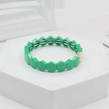 Rainbow Enamel Tile Beaded Bracelet DIY Charm Jewelry