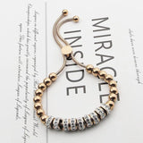 Stainless Steel Circle Bracelet with Zircon-Adjustable Size for Women