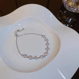 Adjustable Bracelet Bangle Zircon Chain Wedding Girl KAH240
