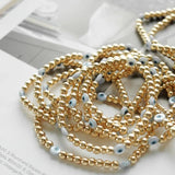 Evil Eye Bracelet Stretch Jewelry 4mm Copper Bead Pulseras