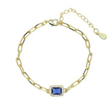 Colorful Birthstone Charm Chain Bracelet for Women