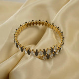 CZ Stainless Steel Adjustable Bracelet Bangle Bling Jewelry