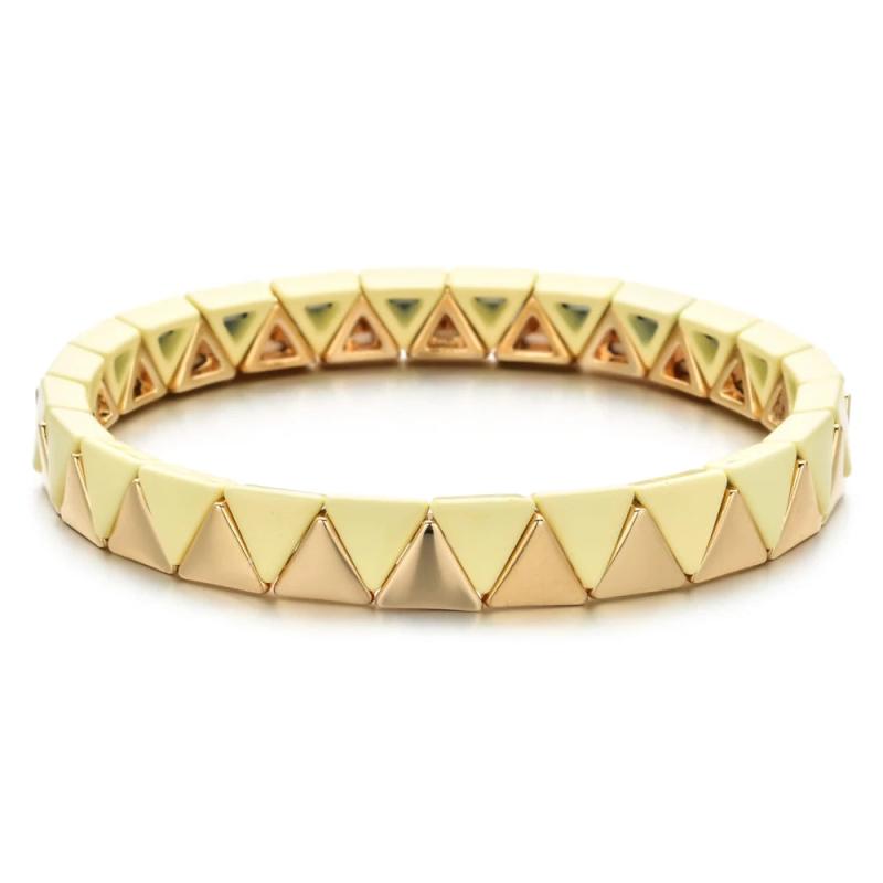Enamel Bead Tile Friendship Bracelet Elastic Stretch