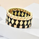 Enamel Bead Tile Friendship Bracelet Elastic Stretch