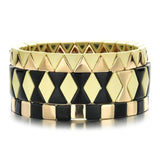 Enamel Bead Tile Friendship Bracelet Elastic Stretch