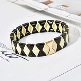 Enamel Bead Tile Friendship Bracelet Elastic Stretch