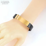 Stainless Steel Metal Watch Band Link Bracelet Watchband Leather Bracelets