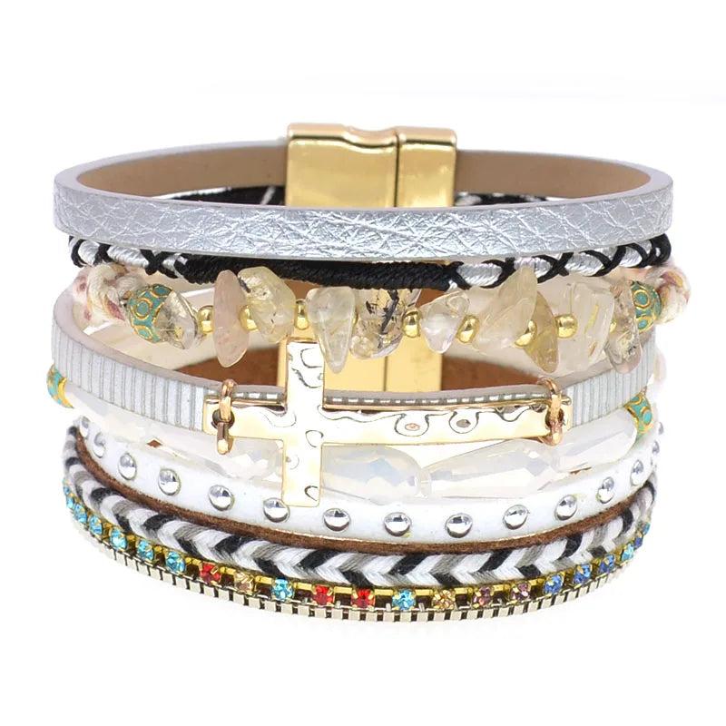 Bohemia Bracelets for Women Charm Beaded Stone Bracelets
