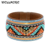 Bohemia Beaded Charm Leather Bracelet for Women