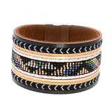 Bohemia Beaded Charm Leather Bracelet for Women