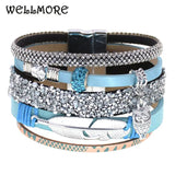 BOHO Leather Bracelets for Women Bead Charm Bracelets Female Jewelry